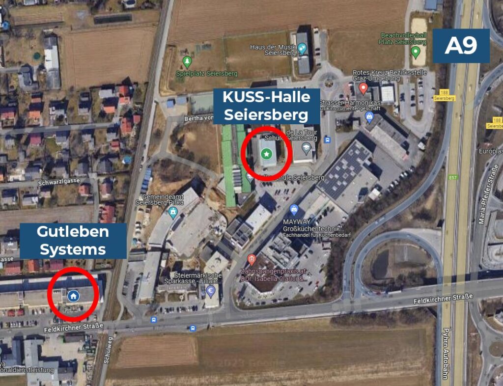 Mark the KUSS hall and GS on the map with markers
